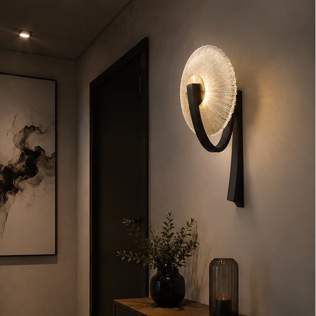 Applique Murale Anneau Verre Opalin Minimaliste Design Moderne Ronde - Chambre Salle de Bain Salon — Arcus