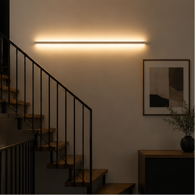 Applique Murale Ligne Métal Noir Minimaliste Design Moderne Noire - Chambre Salle de Bain Salon — Aura