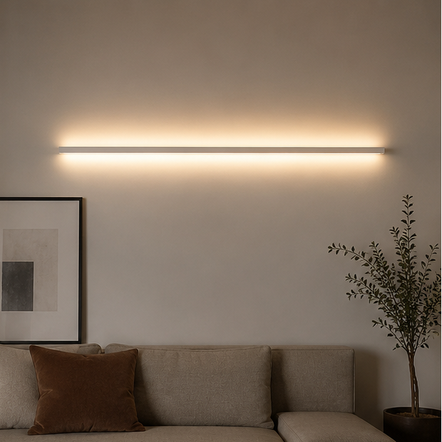 Applique Murale Ligne Métal Noir Minimaliste Design Moderne Noire - Chambre Salle de Bain Salon — Aura