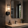 Applique Murale Verre Soufflé Vert et Laiton Épuré Design Moderne - Chambre Salle de Bain Salon — Orla
