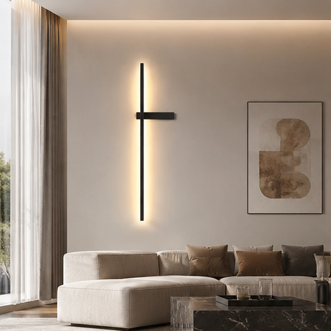 Applique Murale Croix Métal Noir Minimaliste Design Moderne Noire - Chambre Salle de Bain Salon — Clarté