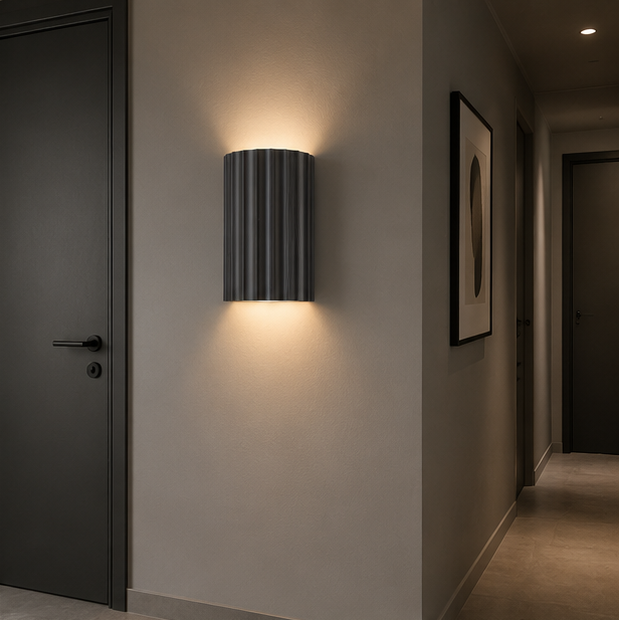 Applique Murale Cylindre Bois Texturé Minimaliste Design Moderne - Chambre Salle de Bain Salon — Colure