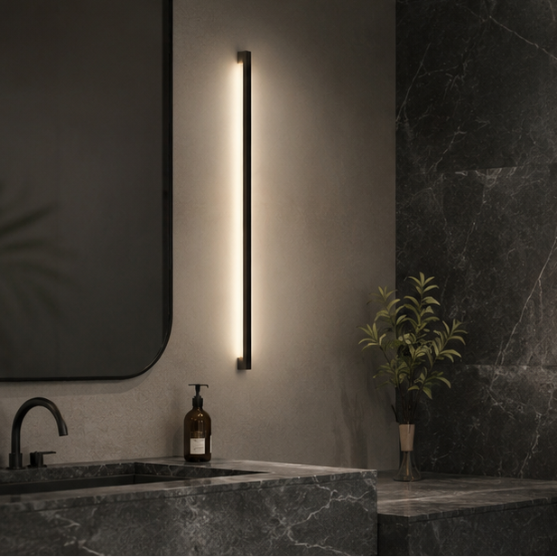 Applique Murale Cylindre Métal Noir Minimaliste Design Moderne Noire - Chambre Salle de Bain Salon — Lucha
