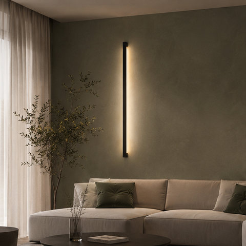 Applique Murale Cylindre Métal Noir Minimaliste Design Moderne Noire - Chambre Salle de Bain Salon — Lucha