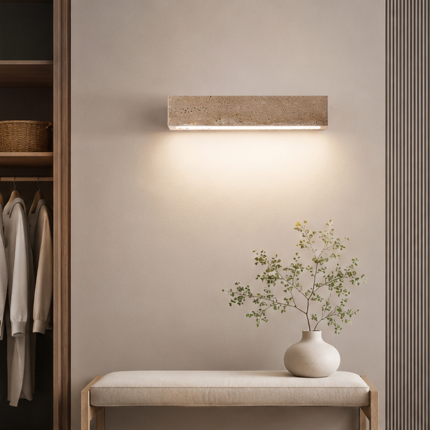 Applique Murale Pierre Travertin LED Chambre - Chambre Salon Salle de Bain — Galvus