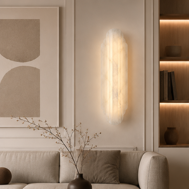 Applique Murale Cylindre Verre Blanc Art Déco Blanche - Chambre Salle de Bain Salon — Incandeo