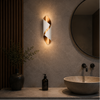 Applique Murale Courbe Cristal et Métal Doré Dorée - Chambre Salon Salle de Bain — Rita