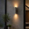 Applique Murale Cylindre Acier Brossé Épuré Design Moderne - Chambre Salle de Bain Salon — Octis