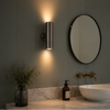 Applique Murale Cylindre Acier Brossé Épuré Design Moderne - Chambre Salle de Bain Salon — Octis