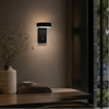 Applique Murale Rectangle Métal Noir Mat Minimaliste Design Moderne Noire - Chambre Salle de Bain Salon — Porphyre