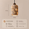 Suspension Cylindre Béton Sculpté Éclats Dorés - Chambre Salon Cuisine — Arundo