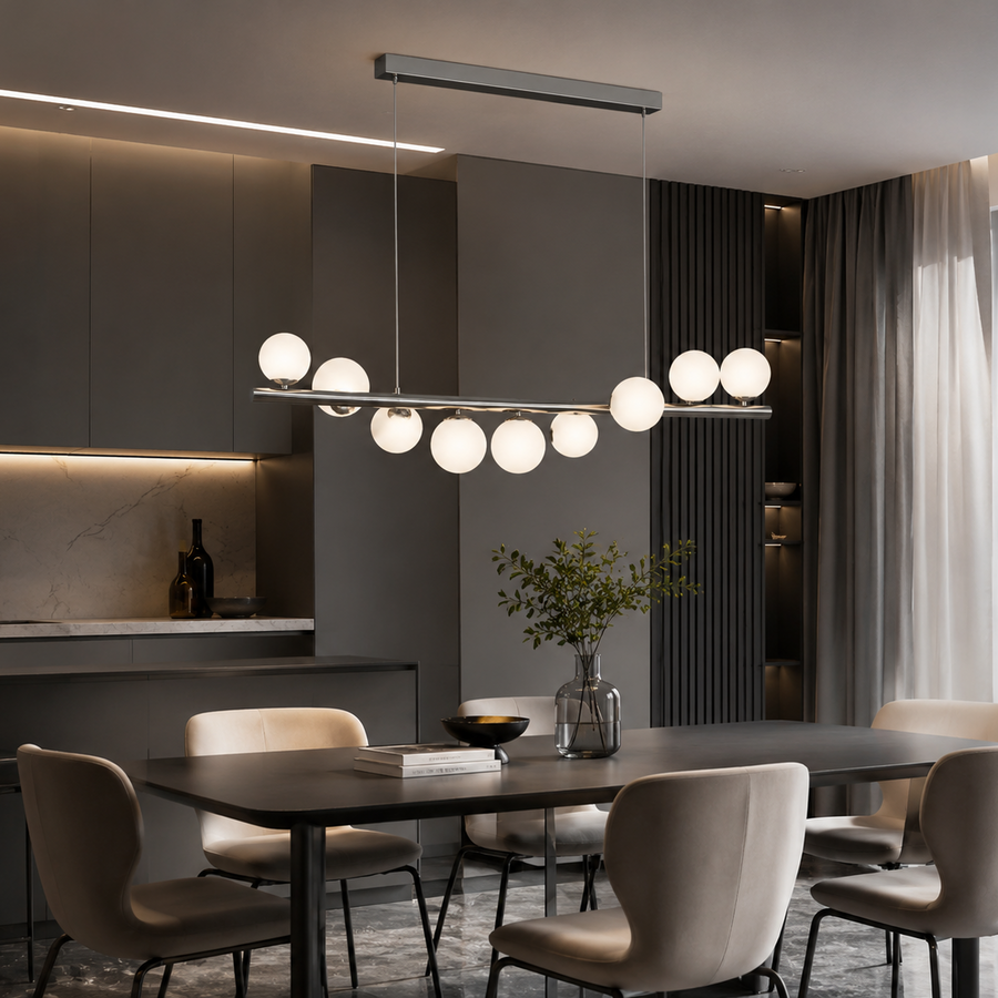 Lustre Suspension Bras Articulés Métal Noir Minimaliste Design - Salon Salle à Manger — Lueur