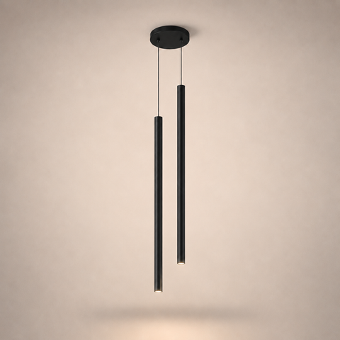 Suspension Tubes Métalliques Rouge Minimaliste Design - Cuisine Salon Salle à Manger — Clarté