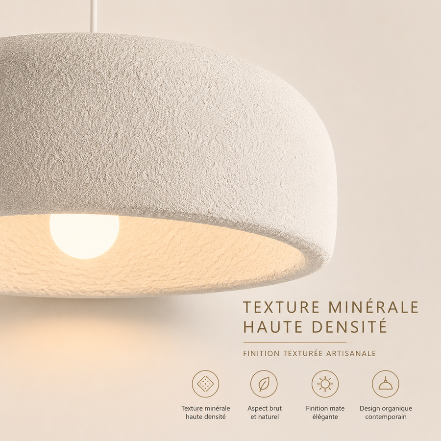 Suspension Cylindre Tissu Blanc Minimaliste Design - Chambre Salon Cuisine — Fulgor