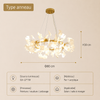 Lustre Suspension Feuillage Métal Doré et Blanc Éclatant - Salon Salle à Manger — Folium