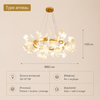 Lustre Suspension Feuillage Métal Doré et Blanc Éclatant - Salon Salle à Manger — Folium