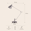 Lampe de Table Bras Articulé Acier Brossé Minimaliste Design - Chambre Bureau Salon — Aura