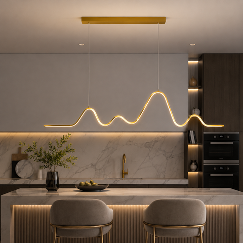 Lustre Suspension Nuages Métal Blanc Minimaliste Design - Salon Salle à Manger — Brume