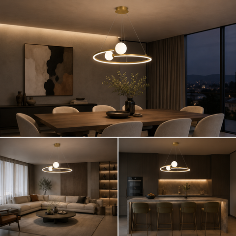 Suspension Cylindre Béton Beige Minimaliste Design - Chambre Salon Cuisine — Lunaro