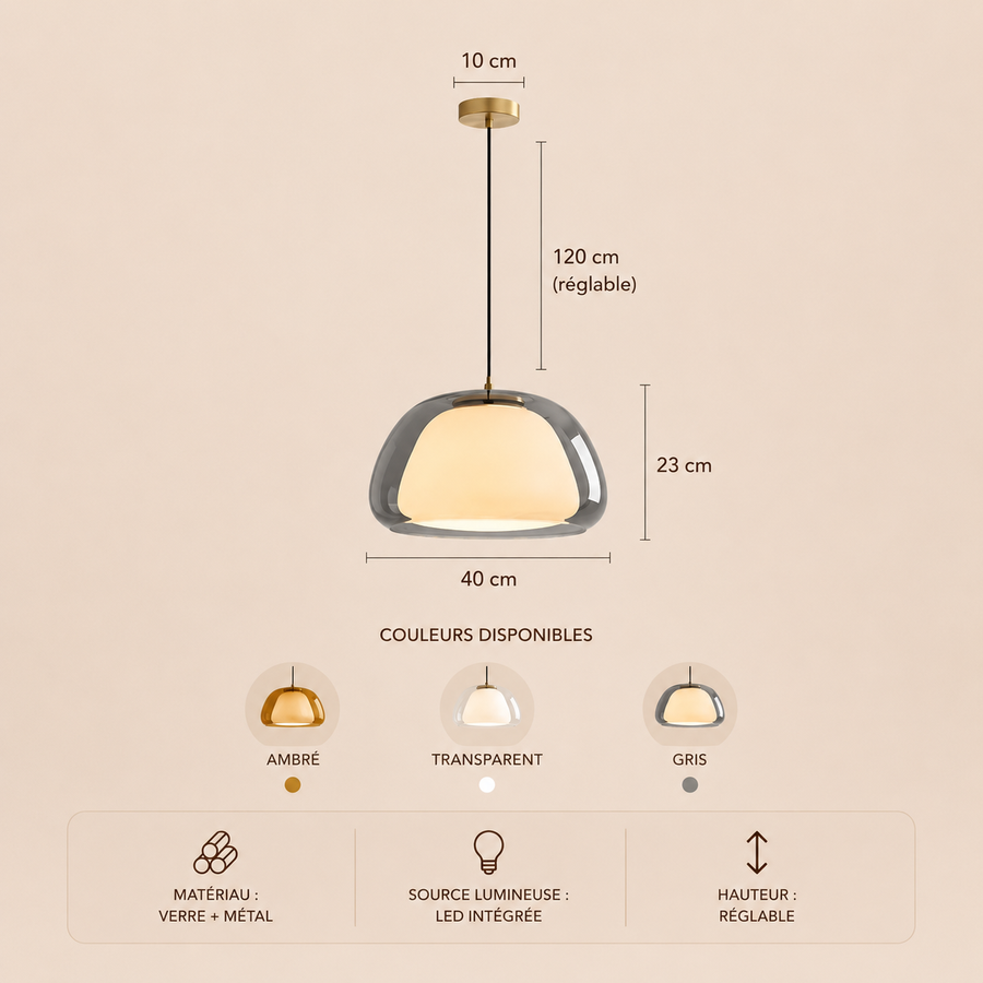Suspension Niveaux Verre Opalin Blanc et Laiton - Chambre Salon Cuisine — Stratéo