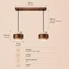 Suspension Cylindre Bois Foncé et Béton Brut - Chambre Salon Cuisine — Fuseau