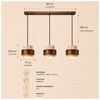 Suspension Cylindre Bois Foncé et Béton Brut - Chambre Salon Cuisine — Fuseau