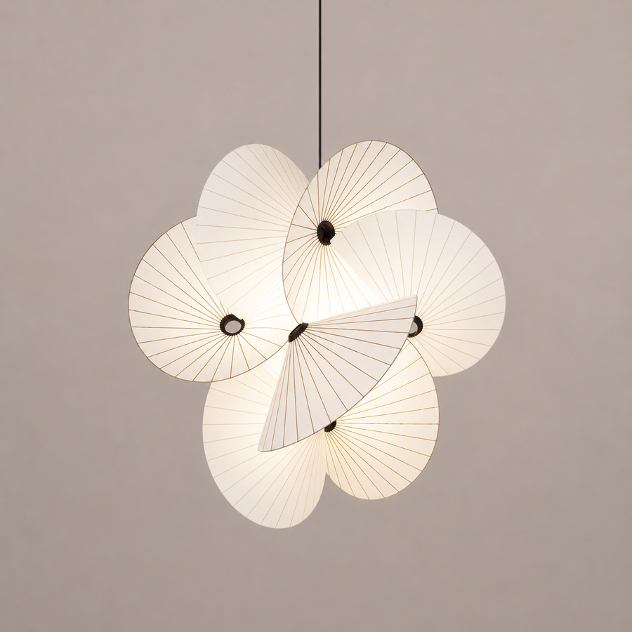 Suspension Dôme Papier Mâché Blanc Épuré Design - Chambre Salon Cuisine — Voûte