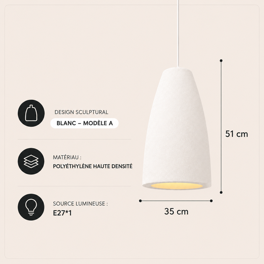Suspension Cylindre Céramique Beige Minimaliste Design - Chambre Salon Cuisine — Colonne