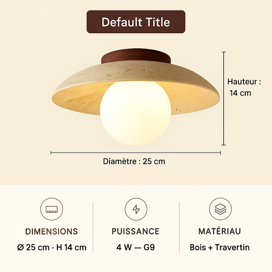 Solaire Disque Pierre Travertin — Default Title