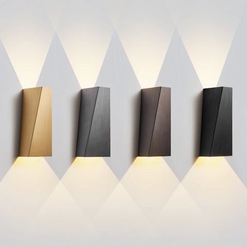 Applique Murale Géométrique Métal Brossé Minimaliste Design Moderne - Chambre Salle de Bain Salon — Facetto