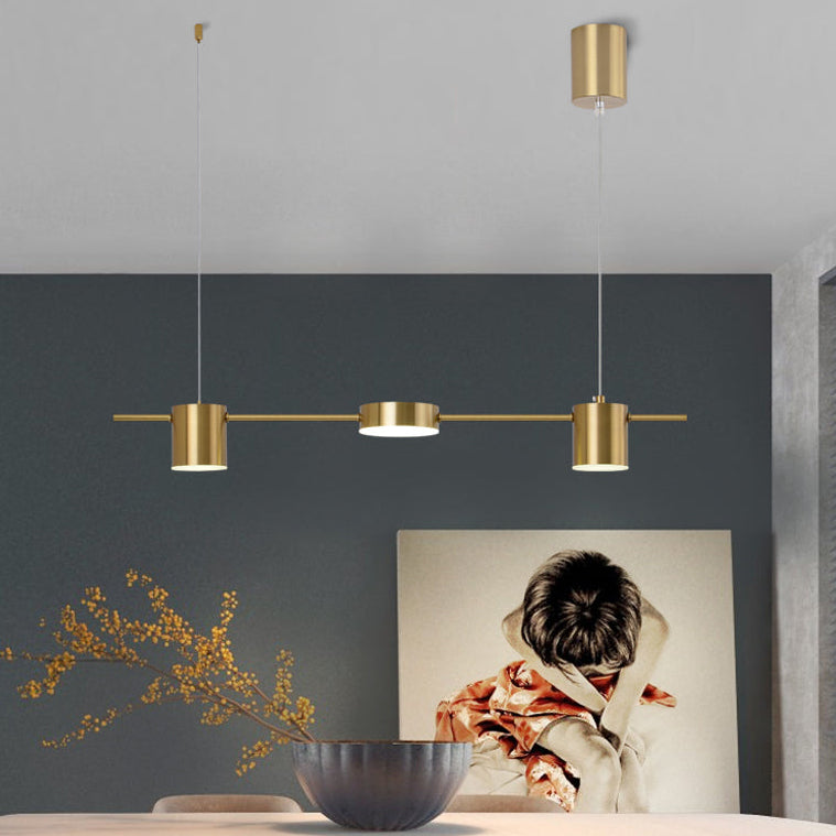 Suspension Laiton Doré Cylindres Multiples Minimaliste Design - Chambre Salon Cuisine — Chiyo