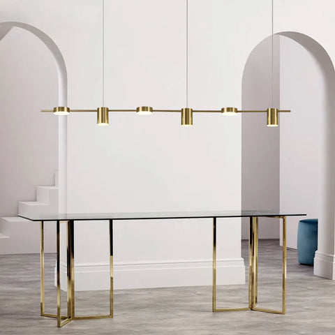 Suspension Laiton Doré Cylindres Multiples Minimaliste Design - Chambre Salon Cuisine — Chiyo
