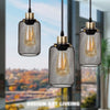 Suspension Cylindre Acier Noir Mat Industriel - Chambre Salon Cuisine — Vivo