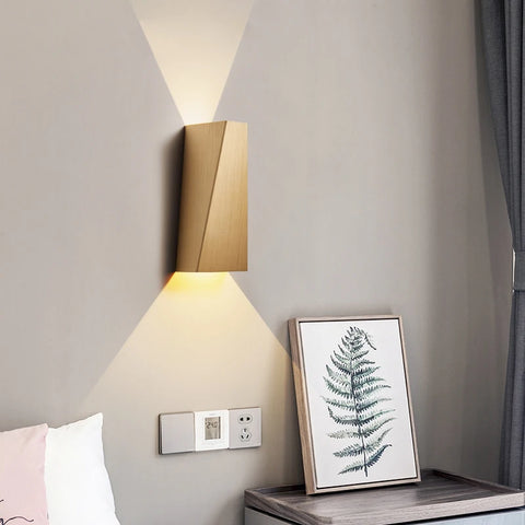 Applique Murale Géométrique Métal Brossé Minimaliste Design Moderne - Chambre Salle de Bain Salon — Facetto