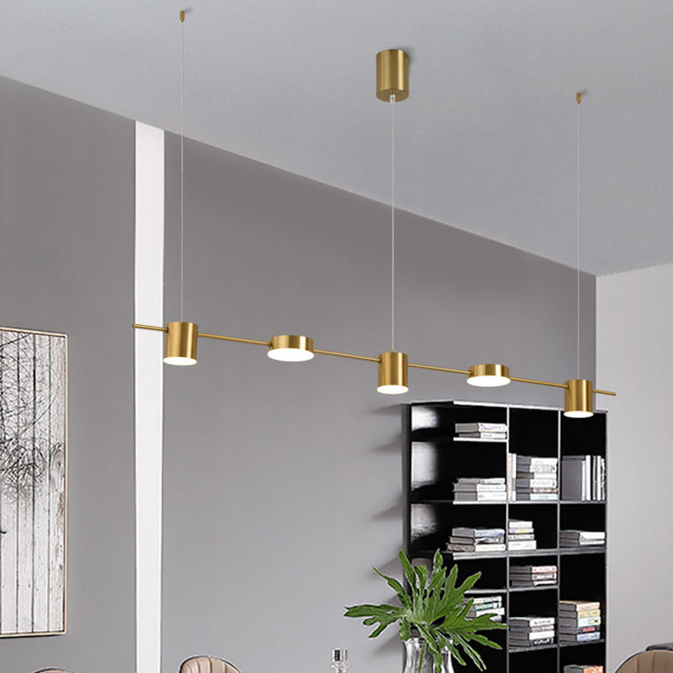 Suspension Laiton Doré Cylindres Multiples Minimaliste Design - Chambre Salon Cuisine — Chiyo