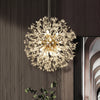 Lustre Suspension Sphère Cristal Étincelant et Métal Doré - Salon Salle à Manger — Novus