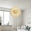 Lustre Suspension Sphère Cristal Étincelant et Métal Doré - Salon Salle à Manger — Novus