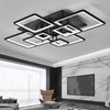 Plafonnier Géométrique Aluminium Noir Mat Minimaliste Design Moderne - Salle de Bain Salon Chambre — Hexo
