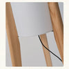 Lampadaire Cylindre Tissu Blanc et Bois Naturel - Salon Bureau Chambre — Canna