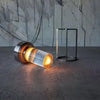 Lampe de Table Cylindre Verre Transparent et Métal Doré - Chambre Bureau Salon — Canna