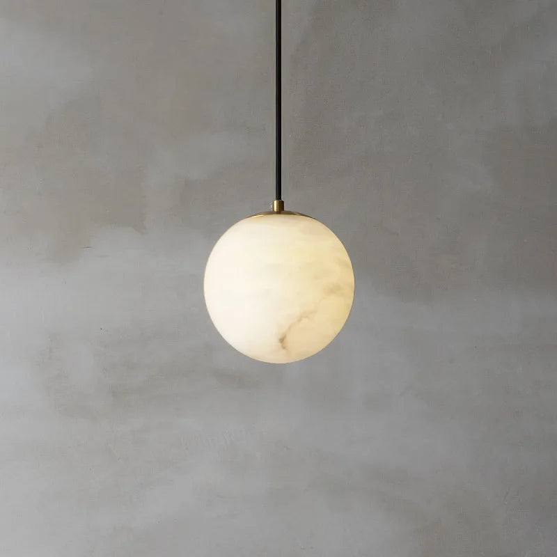Suspension Cylindre Marbre Blanc et Laiton Épuré Design - Chambre Salon Cuisine — Procyon