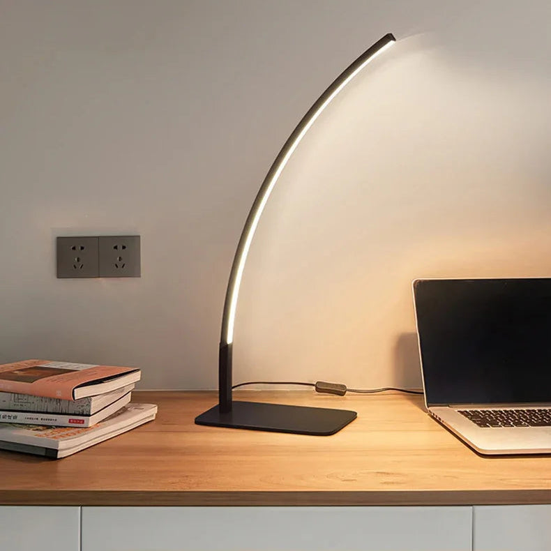 Lampe de Table Arche Aluminium Blanc Minimaliste Design - Chambre Bureau Salon — Arceau