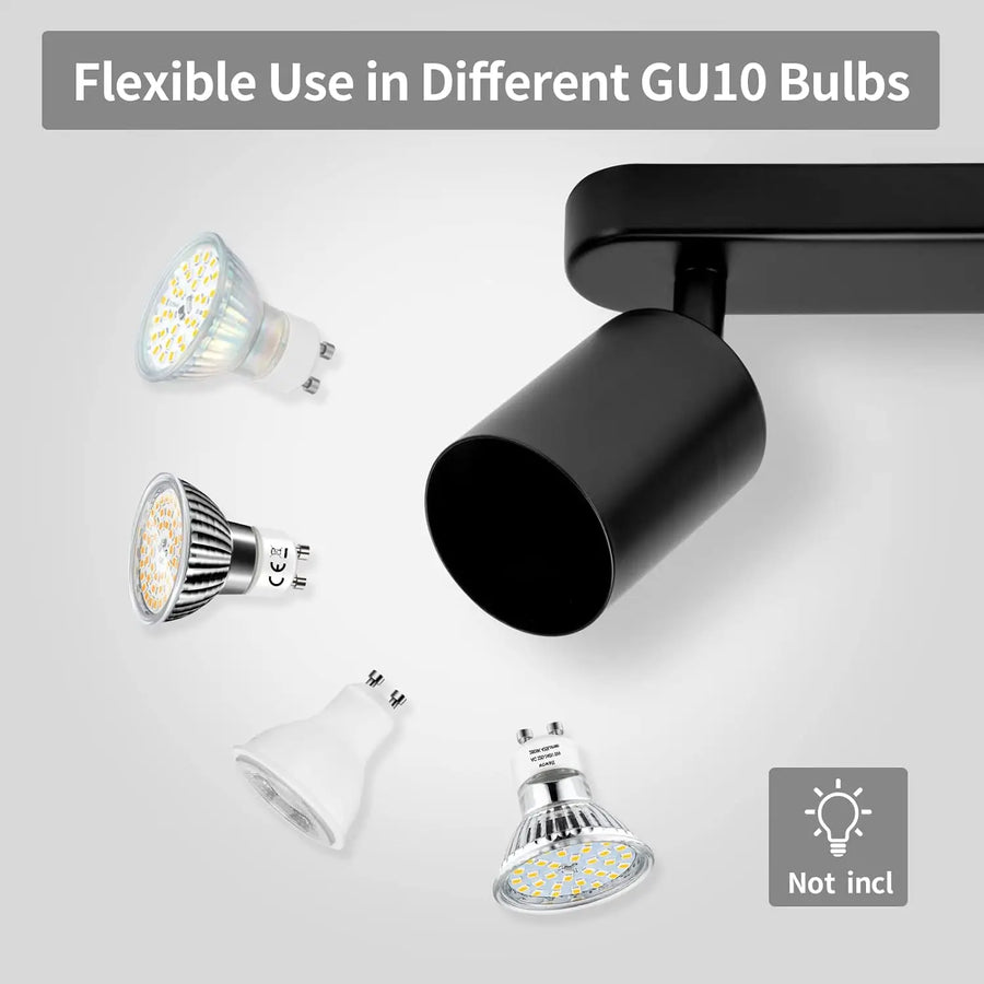 Suspension Rail Cylindres Acier Noir Mat Minimaliste Design - Chambre Salon Cuisine — Réglette