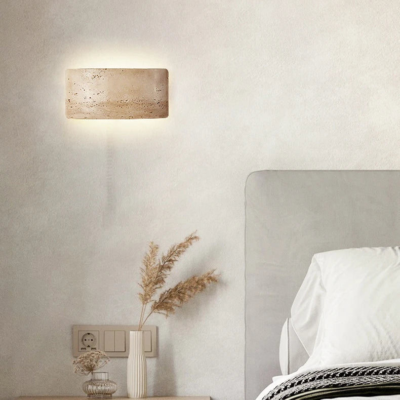 Applique Murale Cylindre Marbre Blanc et Laiton Doré Dorée - Chambre Salle de Bain Salon — Aero