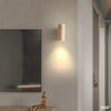 Applique Murale Cylindre Verre Opalin et Laiton Doré Dorée - Chambre Salle de Bain Salon — Lazuli