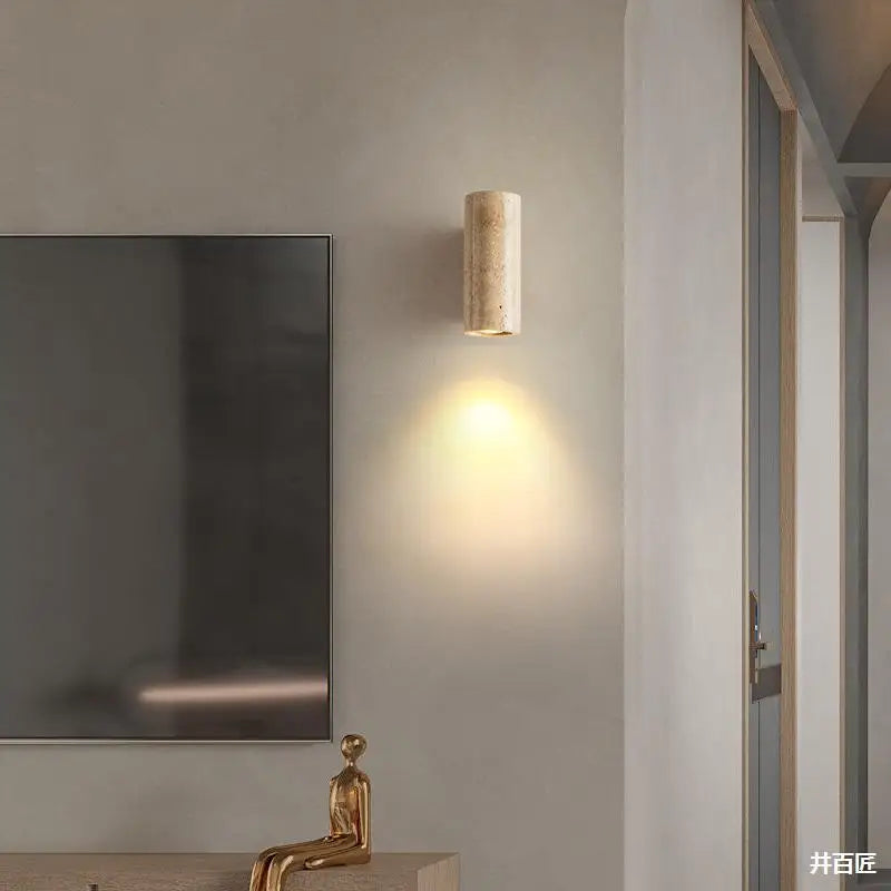 Applique Murale Cylindre Verre Opalin et Laiton Doré Dorée - Chambre Salle de Bain Salon — Lazuli