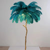 Lampadaire Feuillage Plumes Crème et Métal Doré - Salon Bureau Chambre — Folia