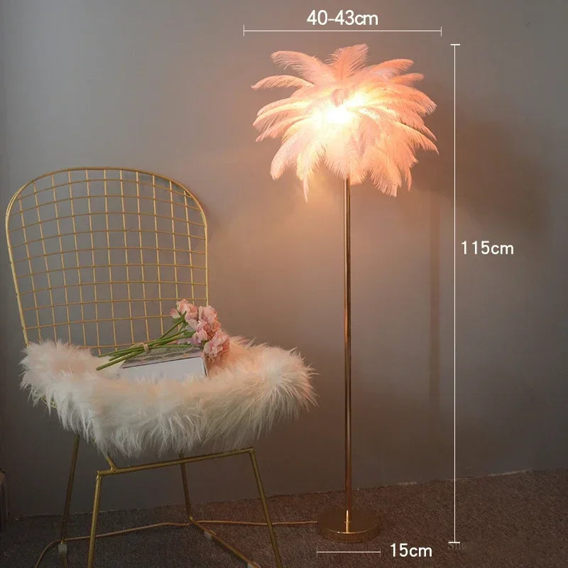 Lumis233 Plumes Rose Poudré Style Nordique