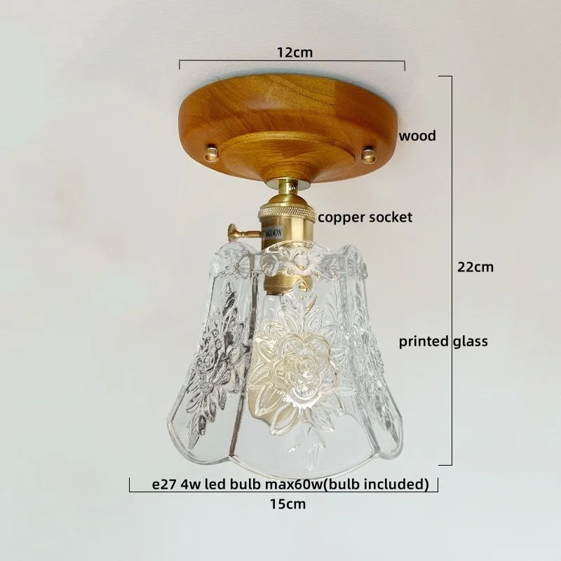 Lumio Vintage Verre Transparent et Bois Naturel