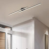 Plafonnier Linéaire Métal Noir Minimaliste Design Moderne - Salle de Bain Salon Chambre — Aase